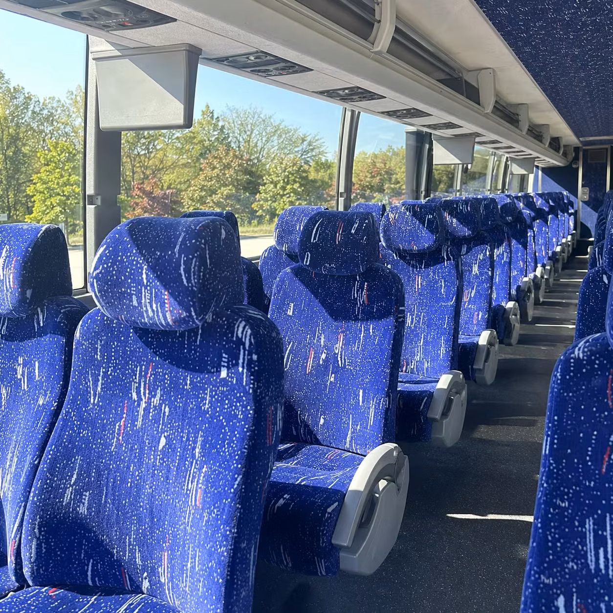 56 passenger charter bus inside
